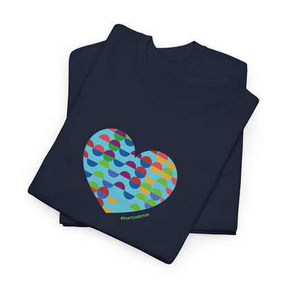 Colorful Heart Unisex Heavy Cotton Tee - #HeartsInMotion