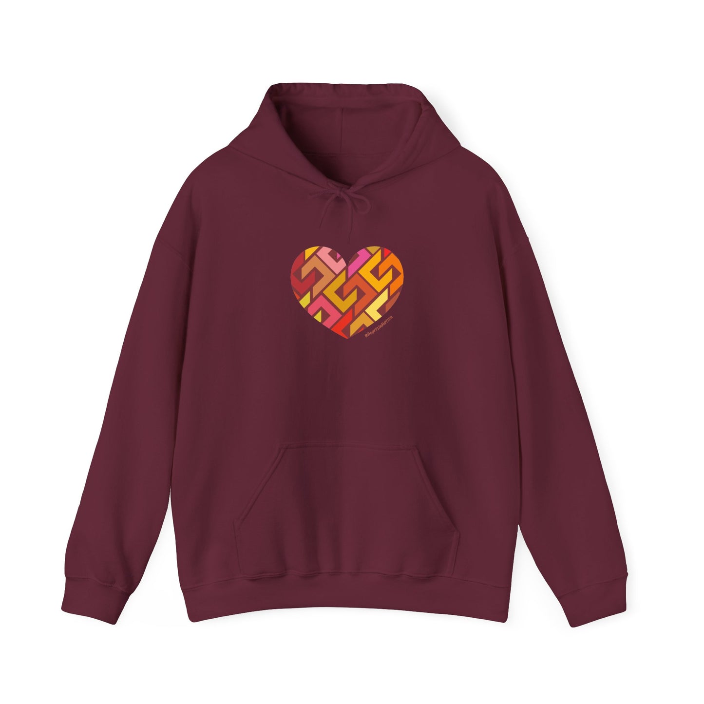 Colourful Heart Hoodie, Cozy Sweatshirt - #HeartsInMotion
