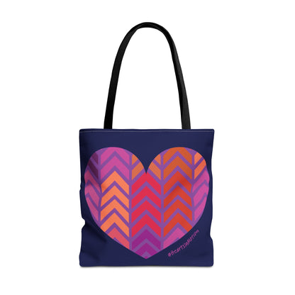 Colourful Chevron Heart Tote Bag - #HeartsInMotion