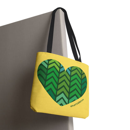 Eco-Friendly Green Chevron Heart Tote Bag - #HeartsInMotion