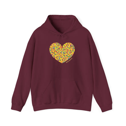 Colourful Dot Heart Hoodie - Unisex Heavy Blend™ #HeartsInMotion