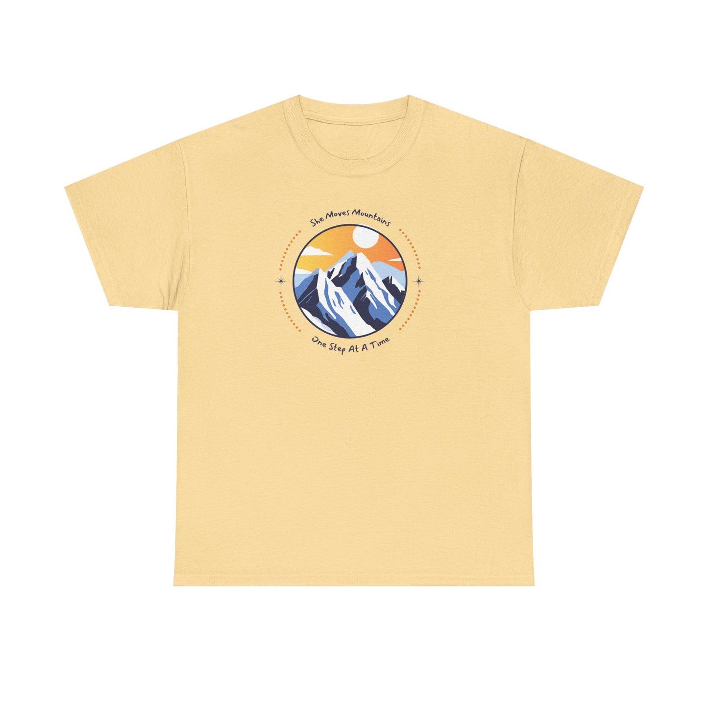 Mountain Sunrise Heavy Cotton Tee, Outdoor Adventure Shirt, Nature Lover Gift