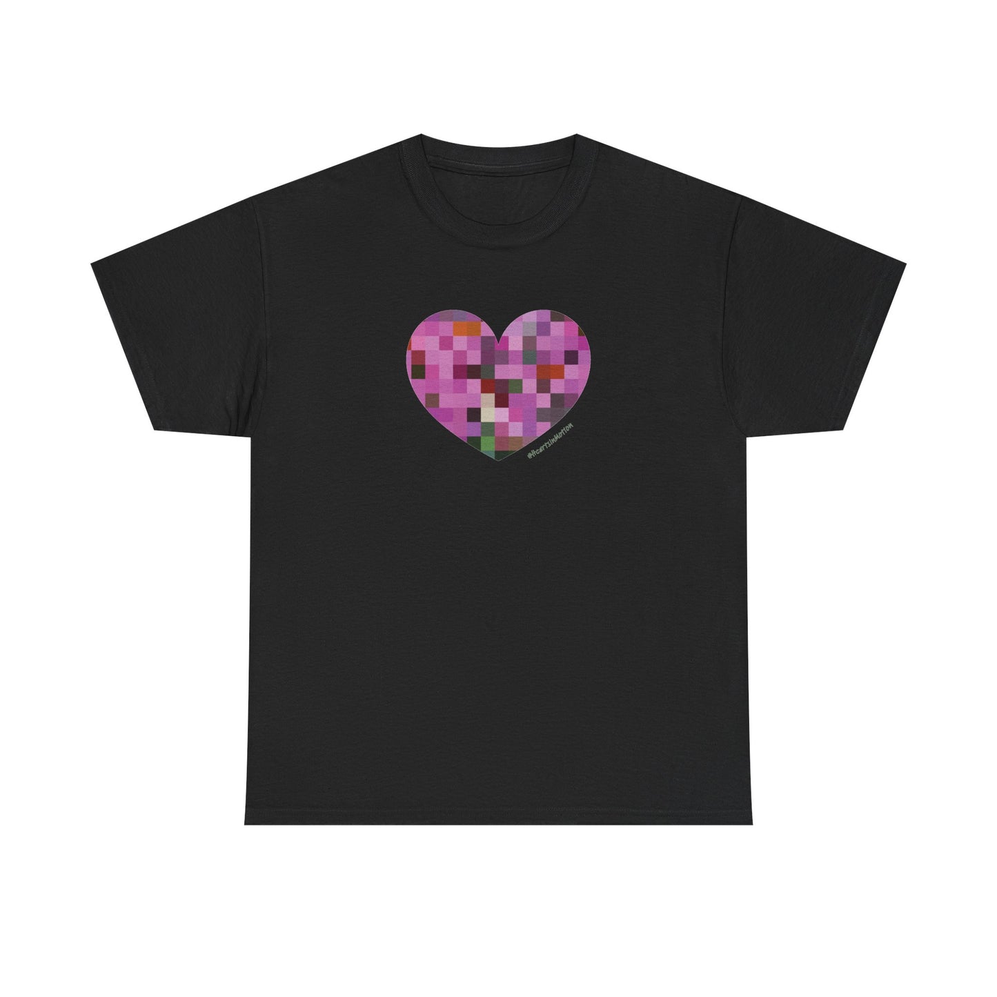 Pixel Heart Mosaic Unisex Heavy Cotton Tee - Colorful Love Shirt
