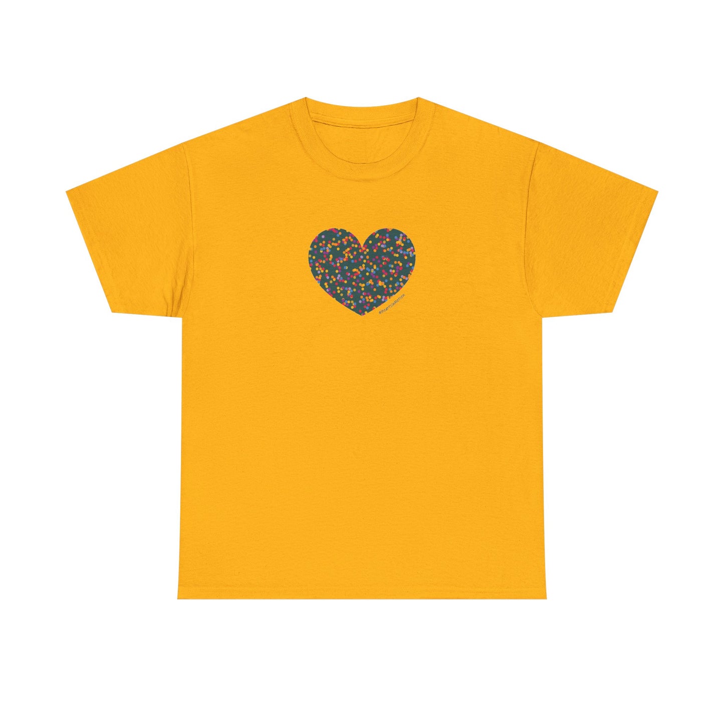 Colourful Heart Dot Unisex Heavy Cotton Tee - #HeartsInMotion T-Shirt