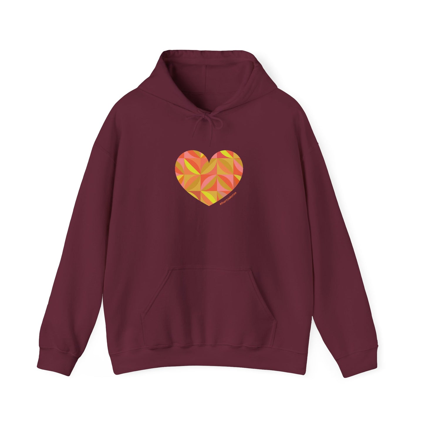 Colourful Heart Graphic Unisex Hooded Sweatshirt - #HeartsInMotion