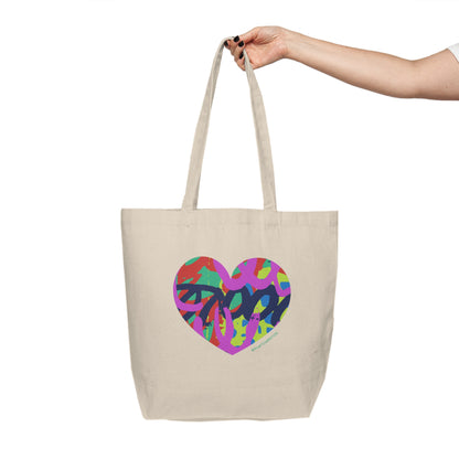 Graffitti Canvas Tote - #HeartsInMotion - Love Over Hate