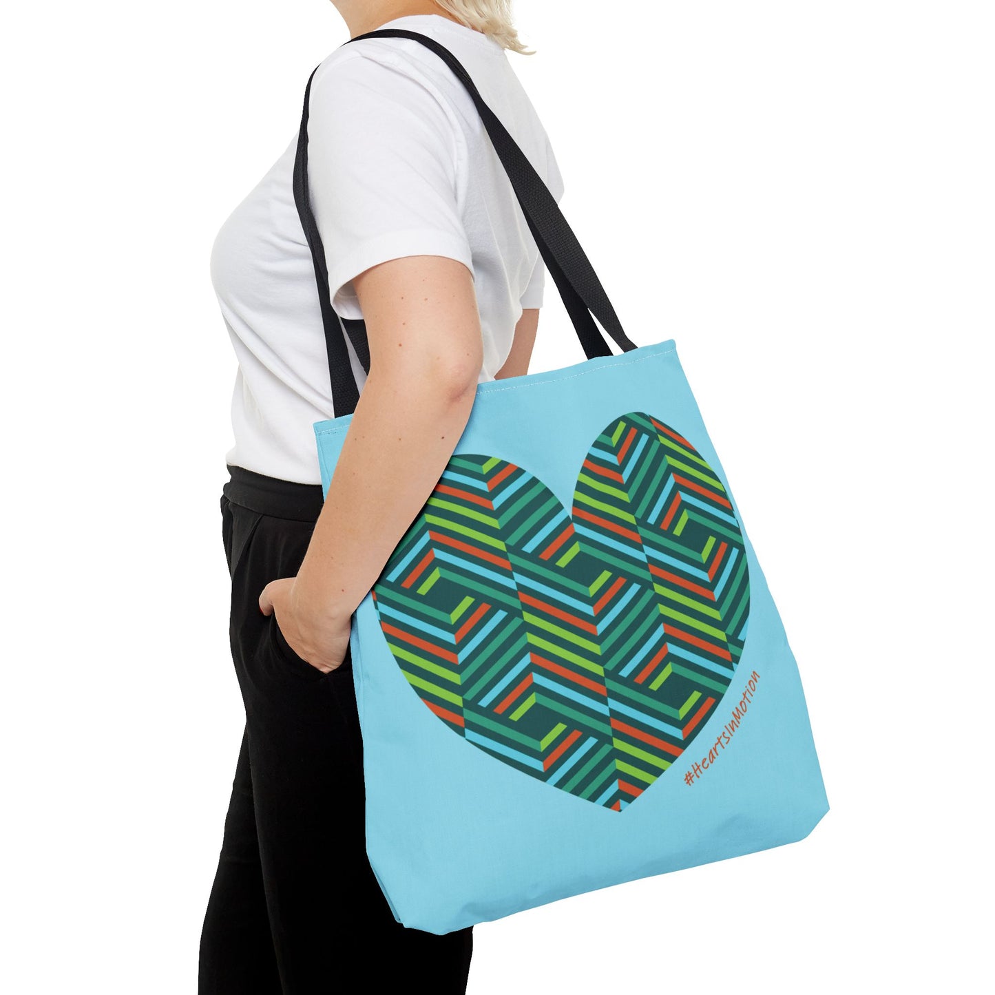 Colourful Heart Pattern Tote Bag | Eco-Friendly Shopping Bag, #HeartsInMotion