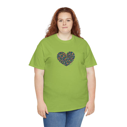 Colourful Heart Dot Unisex Heavy Cotton Tee - #HeartsInMotion T-Shirt