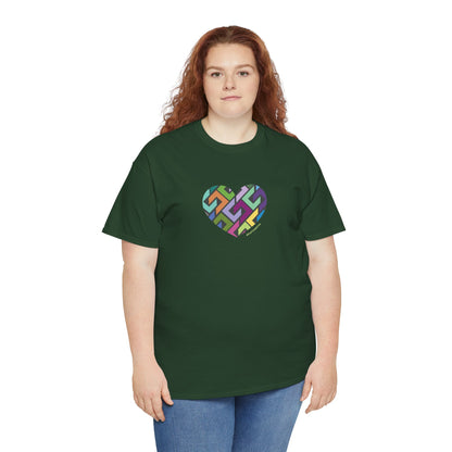 Colourful Heart Unisex Heavy Cotton Tee - Stylish & Comfortable Wear