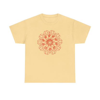 Lobster Mandala Blossom Unisex Heavy Cotton Tee