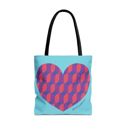 Colourful Heart Pattern Tote Bag - Perfect for Everyday Use - #HeartsInMotion