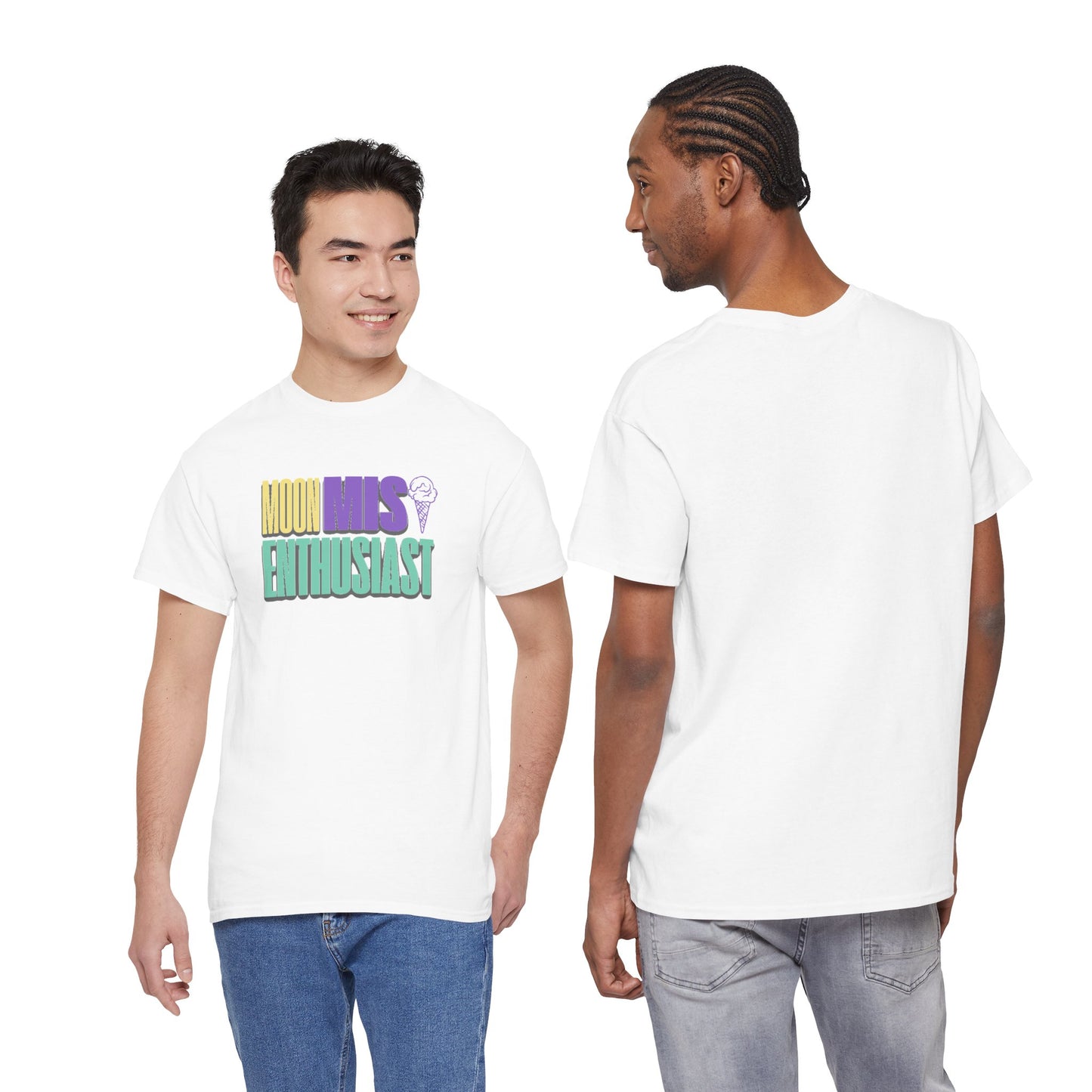 Moon Mist Enthusiast Unisex Heavy Cotton Tee, Graphic Shirt, Ice Cream Lovers