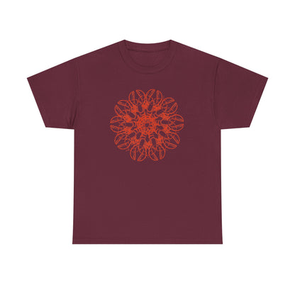 Lobster Mandala Blossom Unisex Heavy Cotton Tee