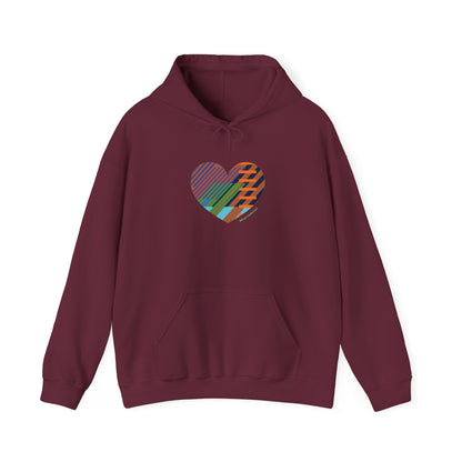 Colourful Heart Graphic Unisex Hoodie – #HeartsInMotion