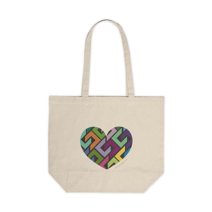 Colourful Heart Pattern Canvas Tote Bag - #HeartsInMotion