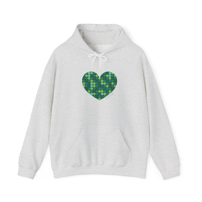 Unisex Heavy Blend™ Hooded Sweatshirt Green Dot #HeartsInMotion