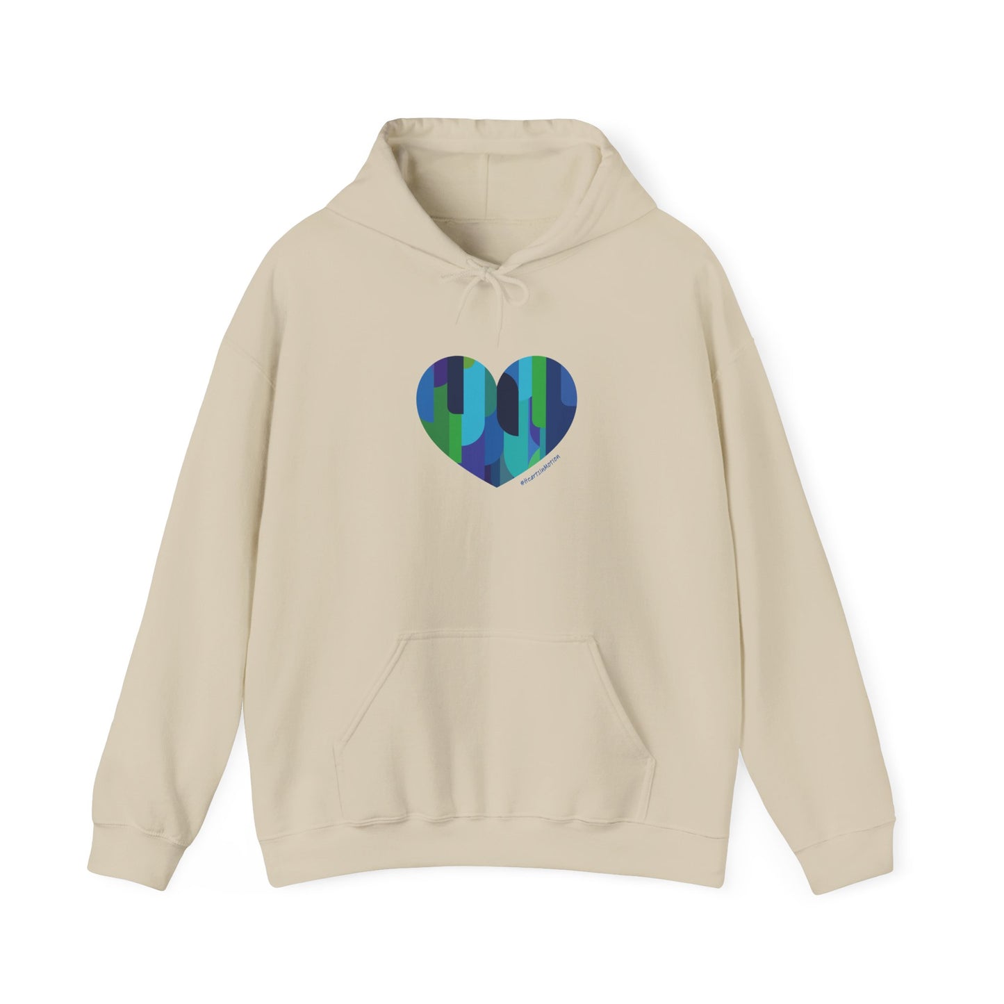 Patterned Heart Sweatshirt, Cozy Hoodie - #HeartsInMotion