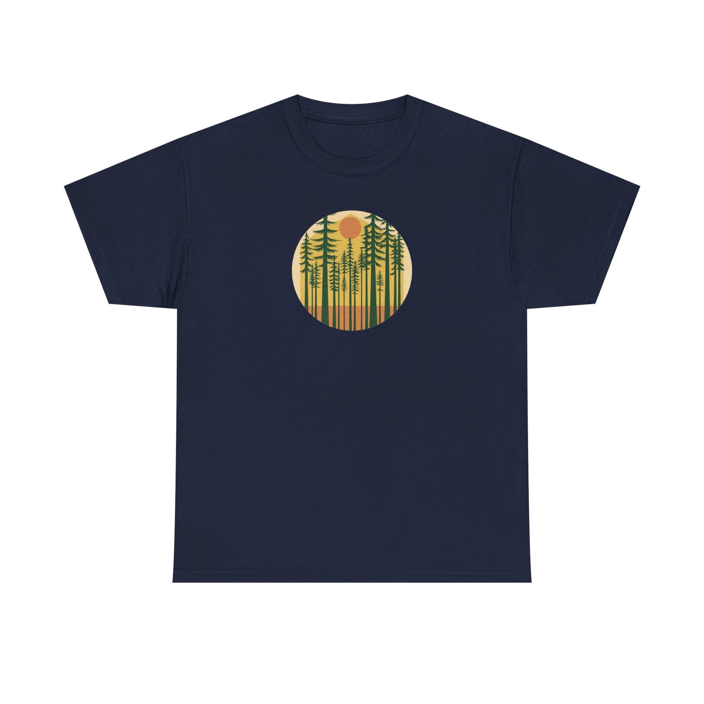 Nature Sunset Unisex Heavy Cotton Tee, Outdoor Tee, Gift for Nature Lovers