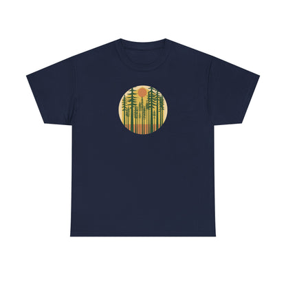Nature Sunset Unisex Heavy Cotton Tee, Outdoor Tee, Gift for Nature Lovers