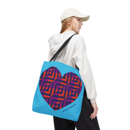 Colorful Heart Pattern Tote Bag - #HeartsInMotion