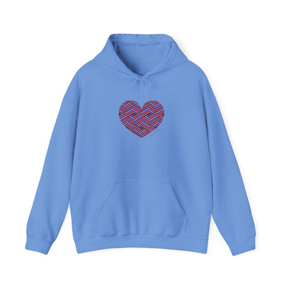 Colourful Heart Pattern Unisex Hoodie - Cozy Sweatshirt  #HeartsInMotion