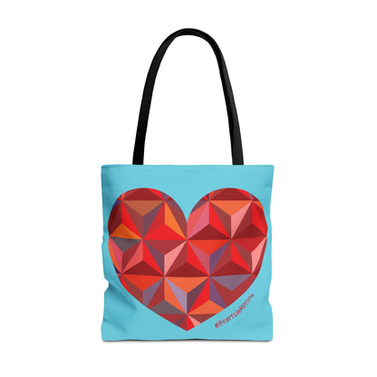 Geometric Colorful Heart Tote Bag – Perfect for Love and Celebrations
