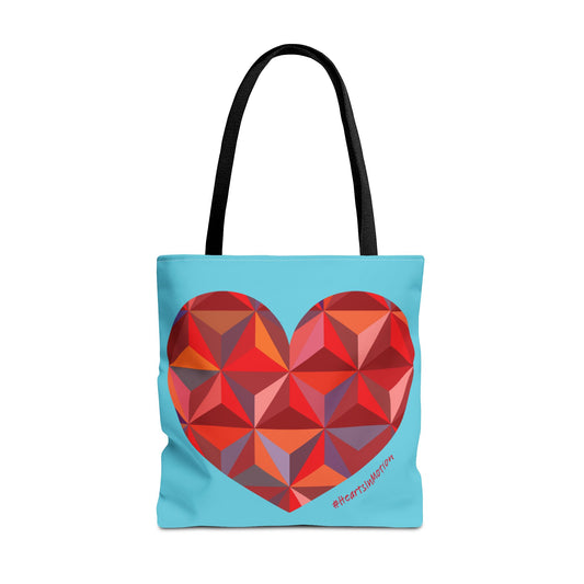 Geometric Colorful Heart Tote Bag – Perfect for Love and Celebrations