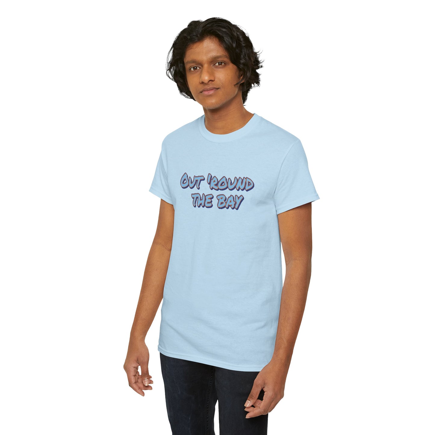 Unisex Heavy Cotton Tee - 'Out 'Round The Bay' Casual Shirt, Fun Graphic Tee