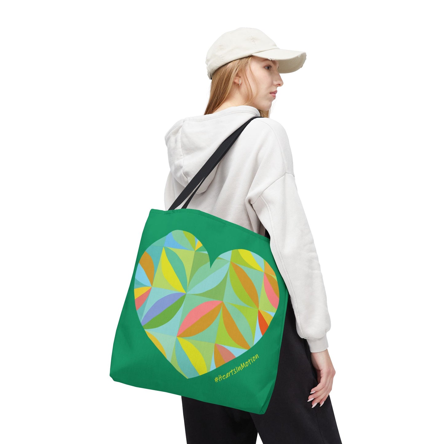 Colourful Heart Pattern Tote Bag - Perfect for Everyday & Gifts- #HeartsInMotion