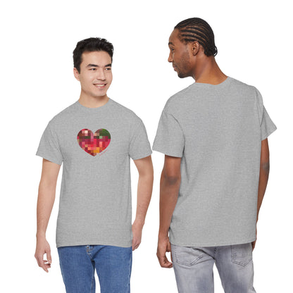Pixel Heart Unisex Heavy Cotton Tee | #HeartsInMotion