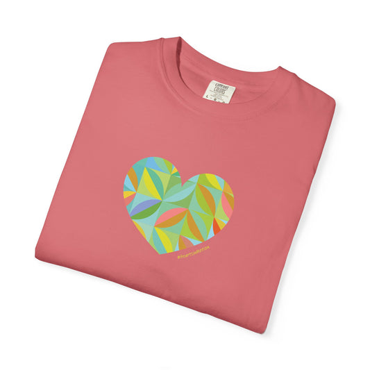 Colourful Heart Design Unisex Garment-Dyed T-Shirt - #HeartsInMotion
