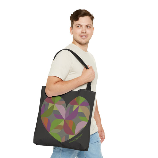 Colourful Heart Design Tote Bag, Eco-Friendly, Boho Style, #HeartsInmotion