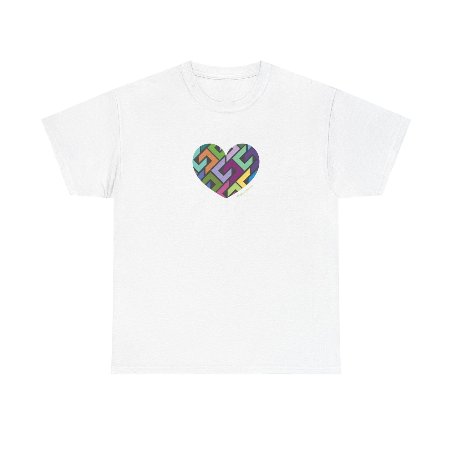 Colourful Heart Unisex Heavy Cotton Tee - Stylish & Comfortable Wear