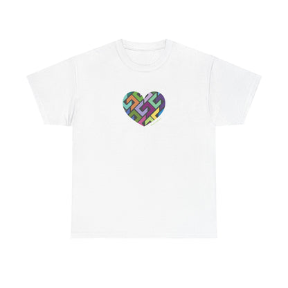 Colourful Heart Unisex Heavy Cotton Tee - Stylish & Comfortable Wear