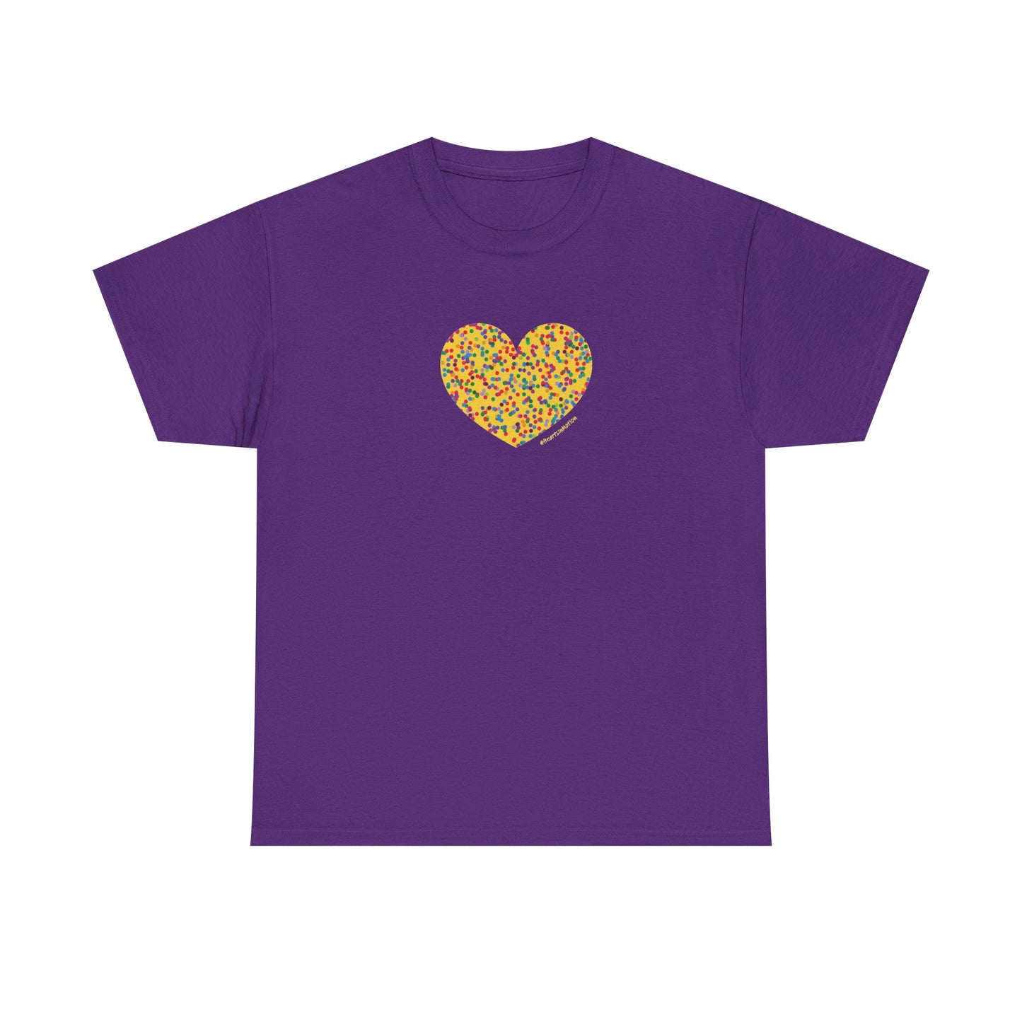 Colourful Dot Heart Unisex Heavy Cotton Tee - #HeartsInMotion