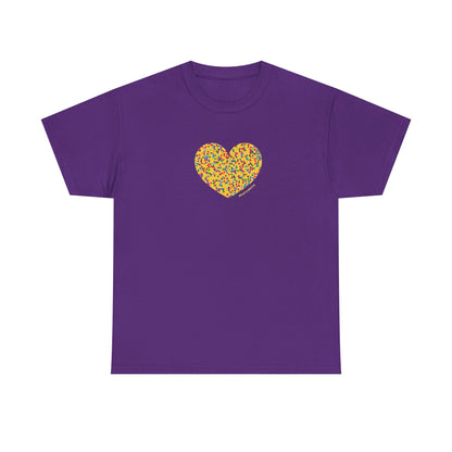 Colourful Dot Heart Unisex Heavy Cotton Tee - #HeartsInMotion