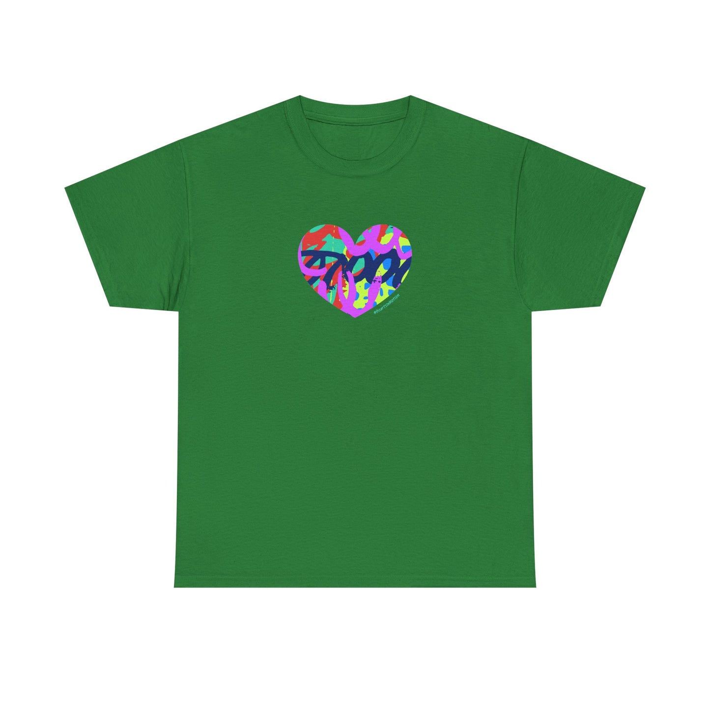 Colorful Heart T-Shirt — Neon Camo Heart Graphic Tee