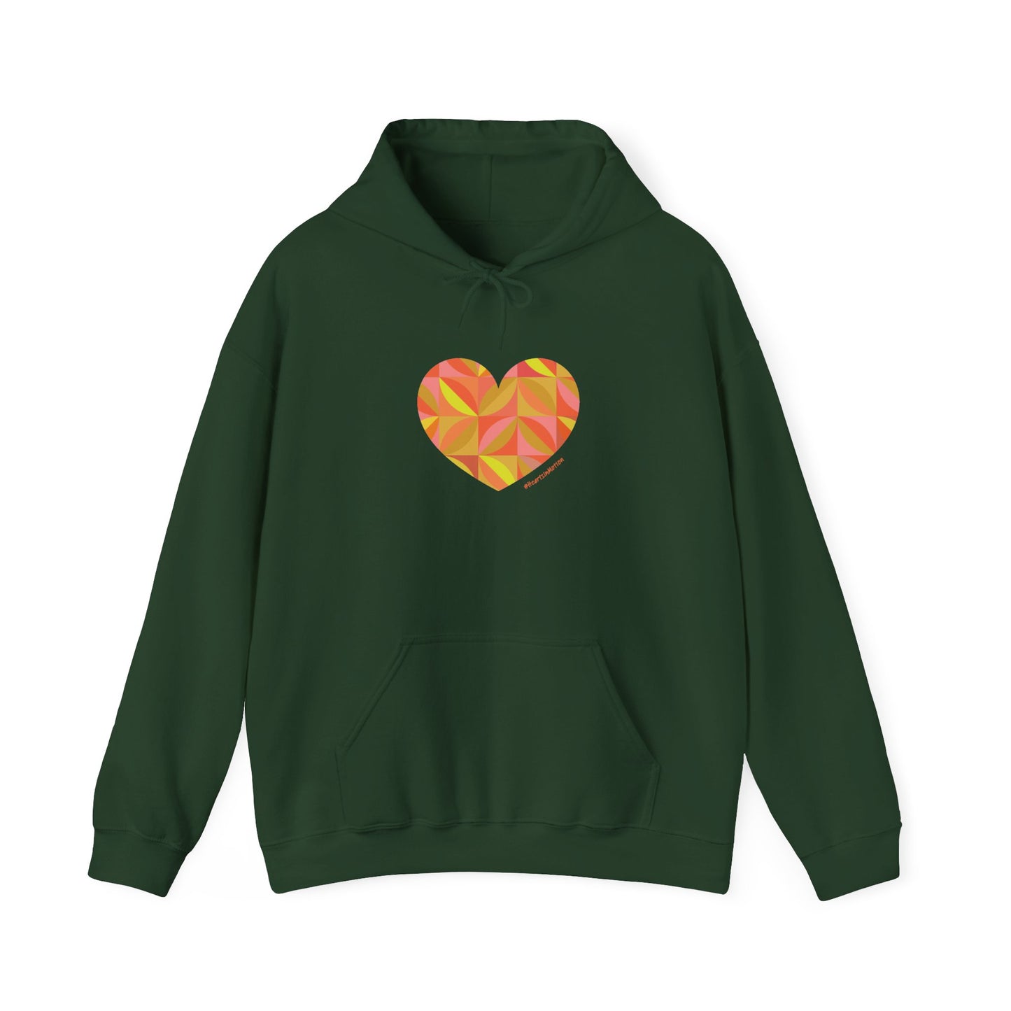 Colourful Heart Graphic Unisex Hooded Sweatshirt - #HeartsInMotion