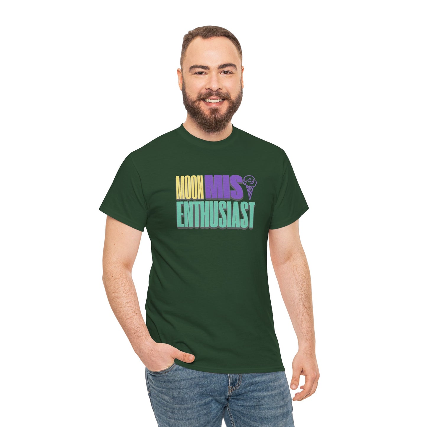 Moon Mist Enthusiast Unisex Heavy Cotton Tee, Graphic Shirt, Ice Cream Lovers