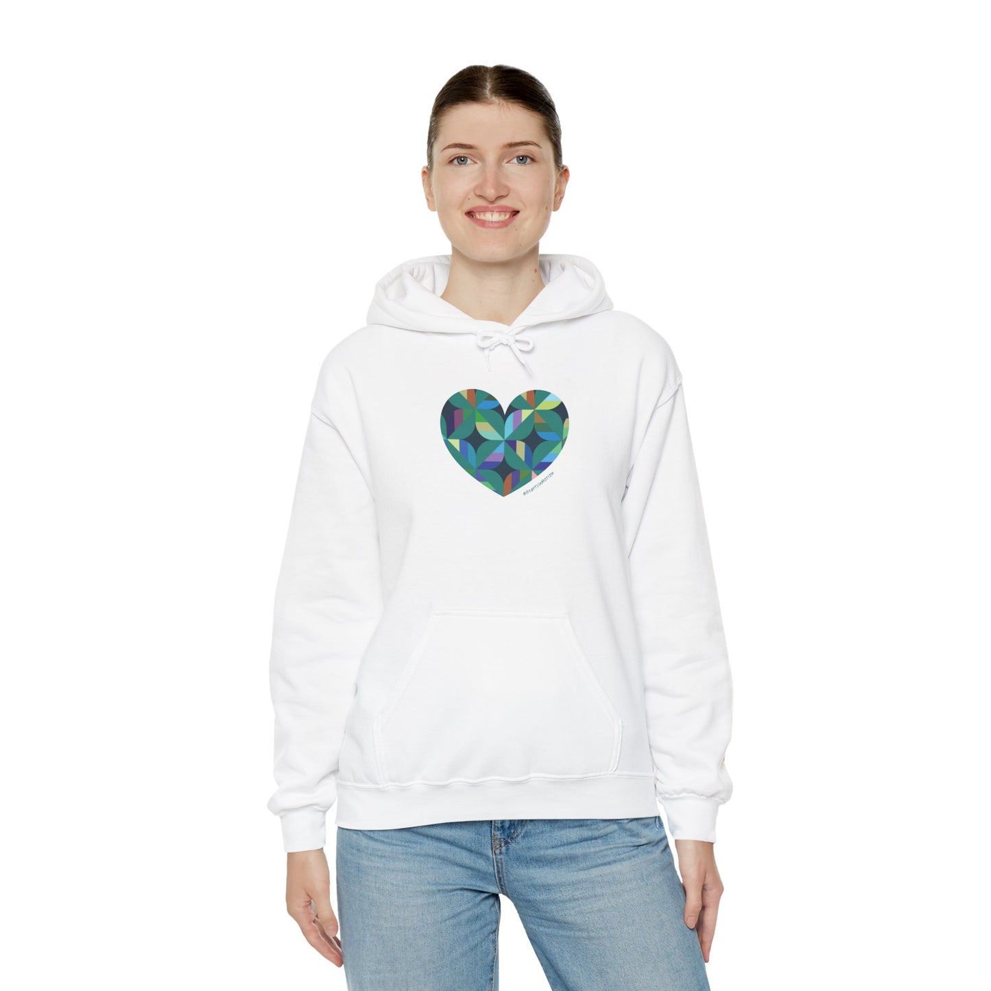 Colourful Heart Design Unisex Hoodie | Cozy Sweatshirt, #HeartsInMotion
