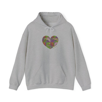 Heart Patterned Unisex Hooded Sweatshirt, Cozy Hoodie, #HeartsInMotion