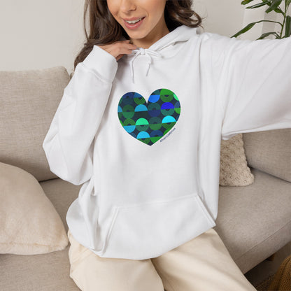 Eco-Friendly Heart Pattern Hoodie - #HeartsInMotion
