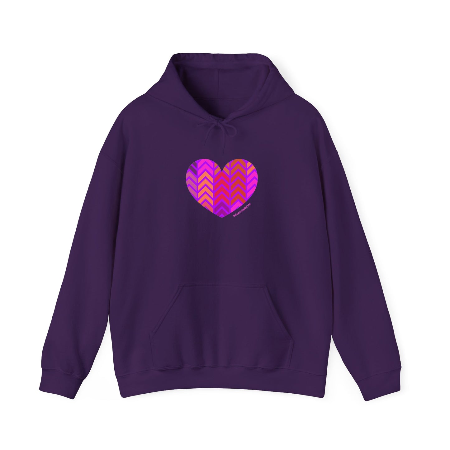 Heart Chevron Unisex Heavy Blend™ Hooded Sweatshirt - #HeartsInMotion