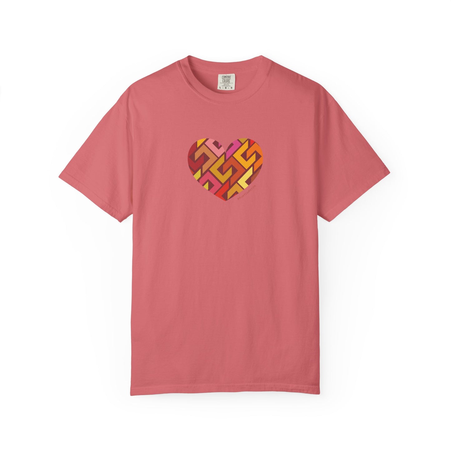 Colourful Heart Pattern Unisex Garment-Dyed T-Shirt - #HeartsInMotion