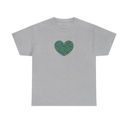 Colourful Heart Unisex Heavy Cotton Tee | Casual Gift, #HeartsInMotion