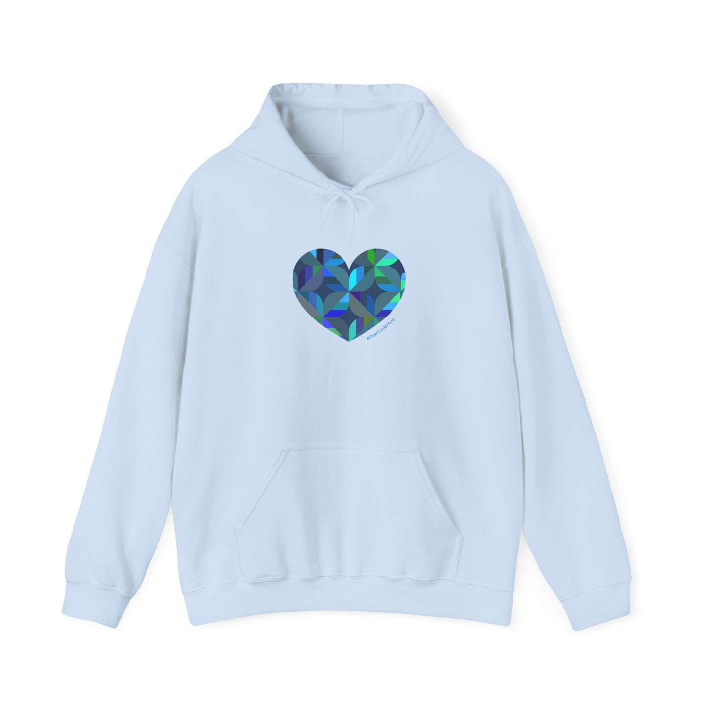 Colourful Heart Design Unisex Hoodie, Cozy Sweatshirt, #HeartsInMotion