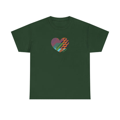 Colourful Heart Unisex Heavy Cotton Tee - Vibrant Graphic T-Shirt