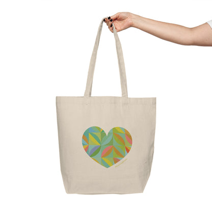 Colourful Heart Canvas Tote Bag | Eco-Friendly Boho Style- #HeartsInMotion