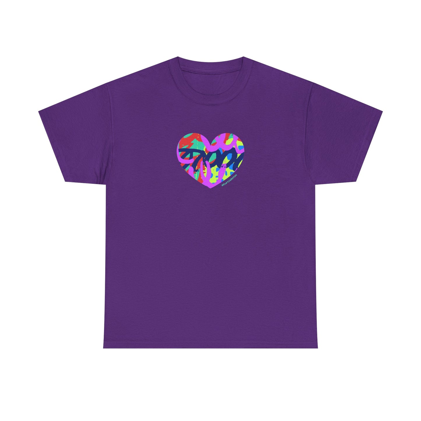 Colorful Heart T-Shirt — Neon Camo Heart Graphic Tee