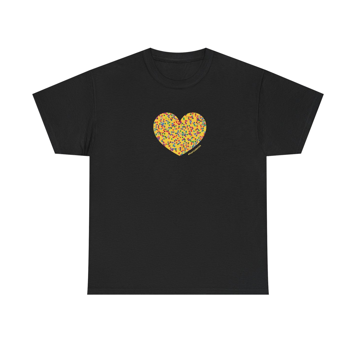 Colourful Dot Heart Unisex Heavy Cotton Tee - #HeartsInMotion